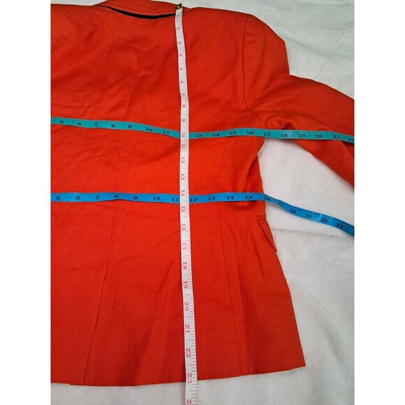 J.Crew Schoolboy Blazer 100% Linen Single Breasted Orange Pockets Size 2 - Picture 10 of 12